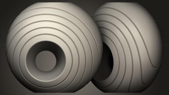 Вазы (Ваза с кругами, VZ_0198) 3D модель для ЧПУ станка